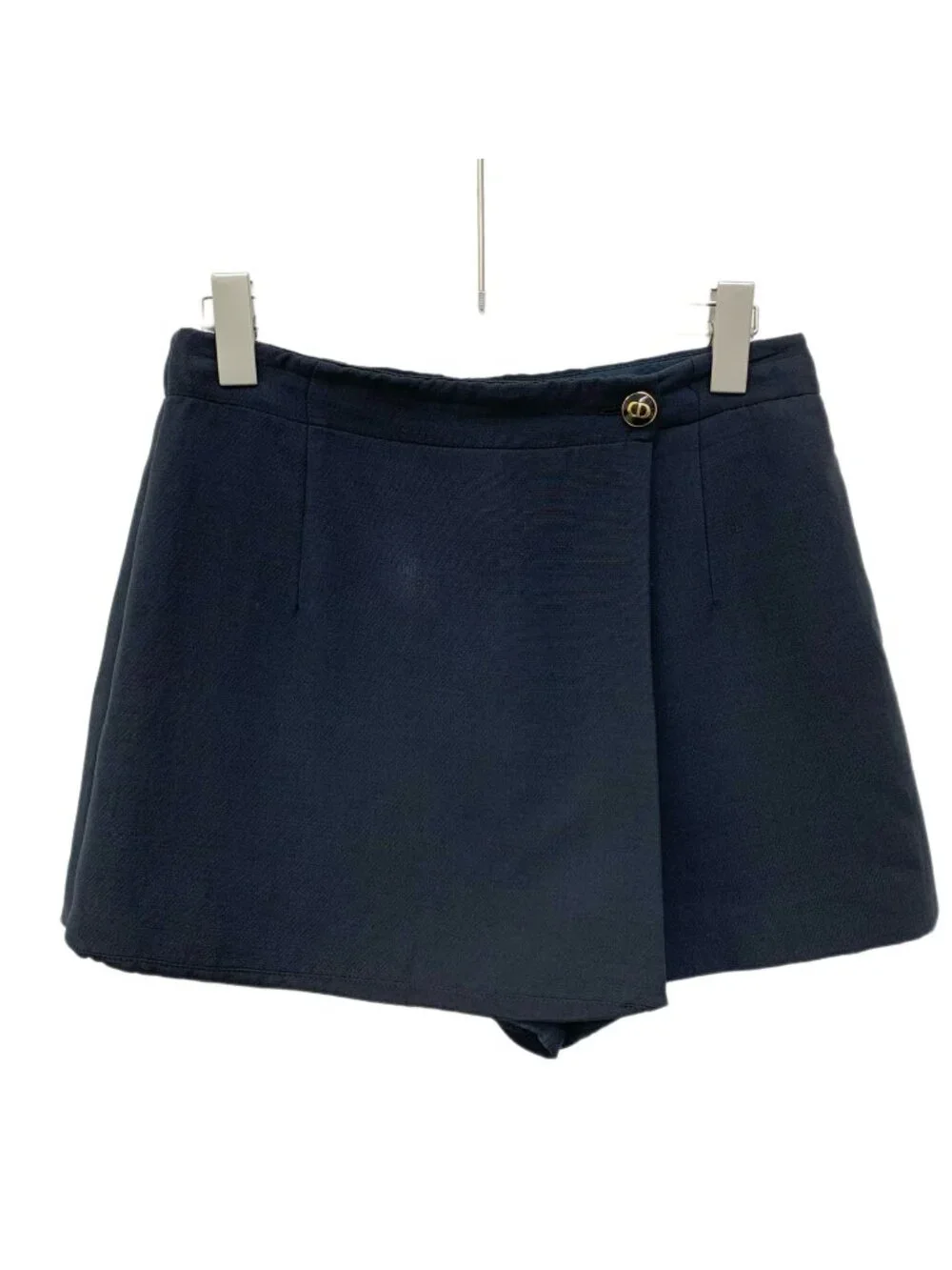 Dior Black Wool Single-Button Casual Shorts